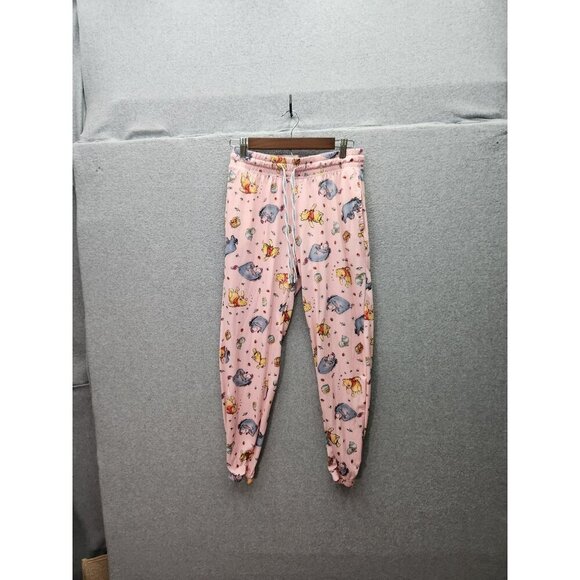 Disney Womens Pink Winnie The Pooh Print Jogger Pajama Pants Size S Polyester - Picture 1 of 4